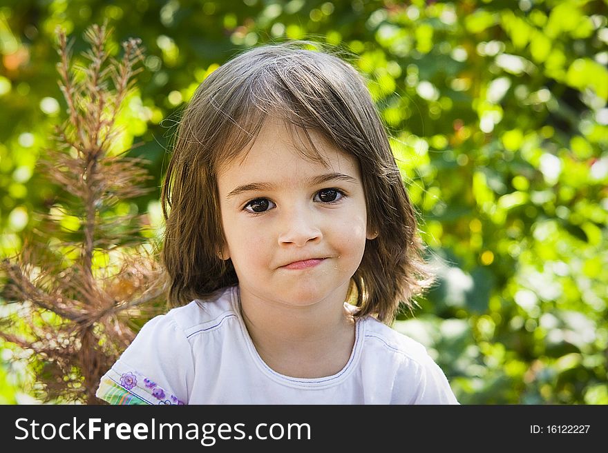 Portrait of a little girl close up