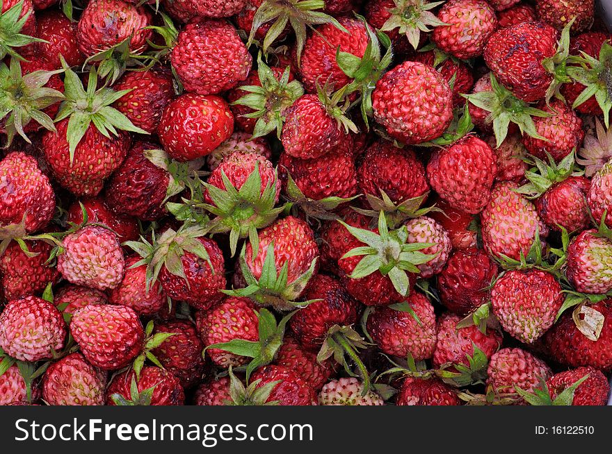Ripe red strawberry for freshening juice with vitamines