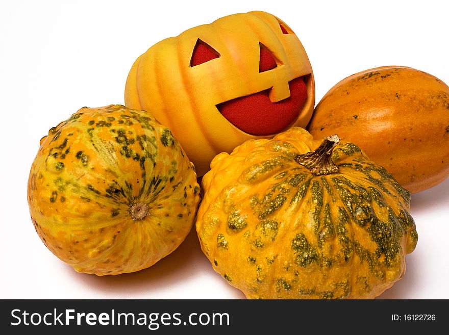 Funny Pumpkin in a boring group. Funny Pumpkin in a boring group