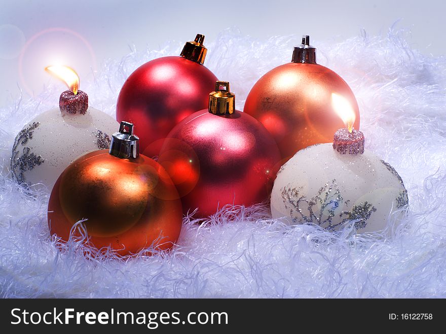 Christmas Candles And Spheres