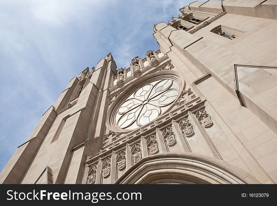 Catholic Cathedral in downtown detroit on woodward