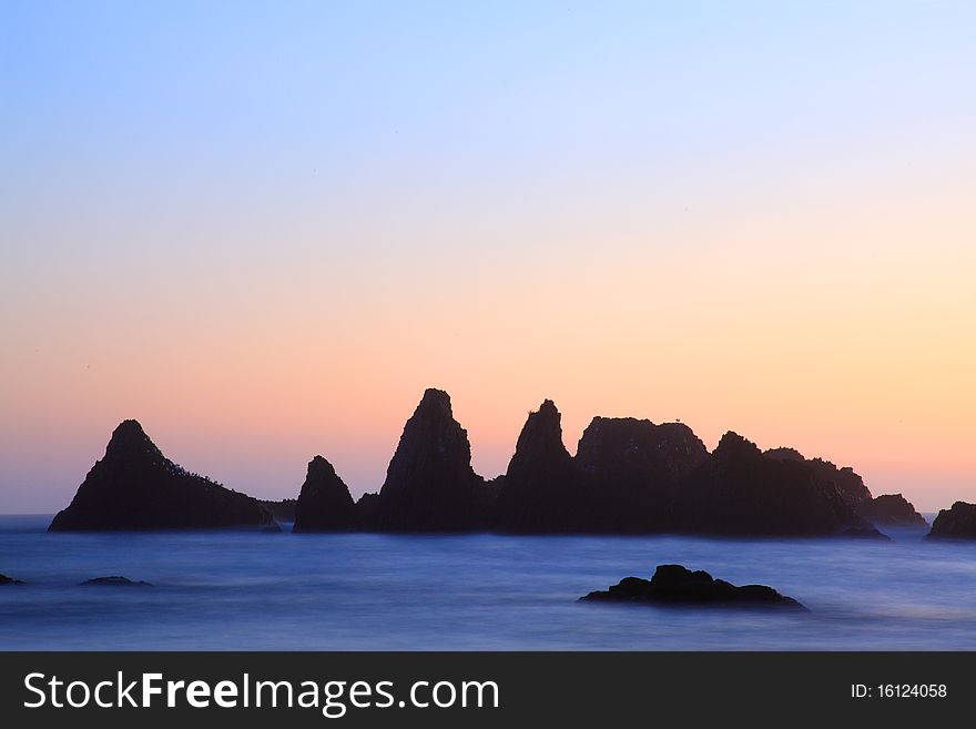 Sea Spires At Dusk