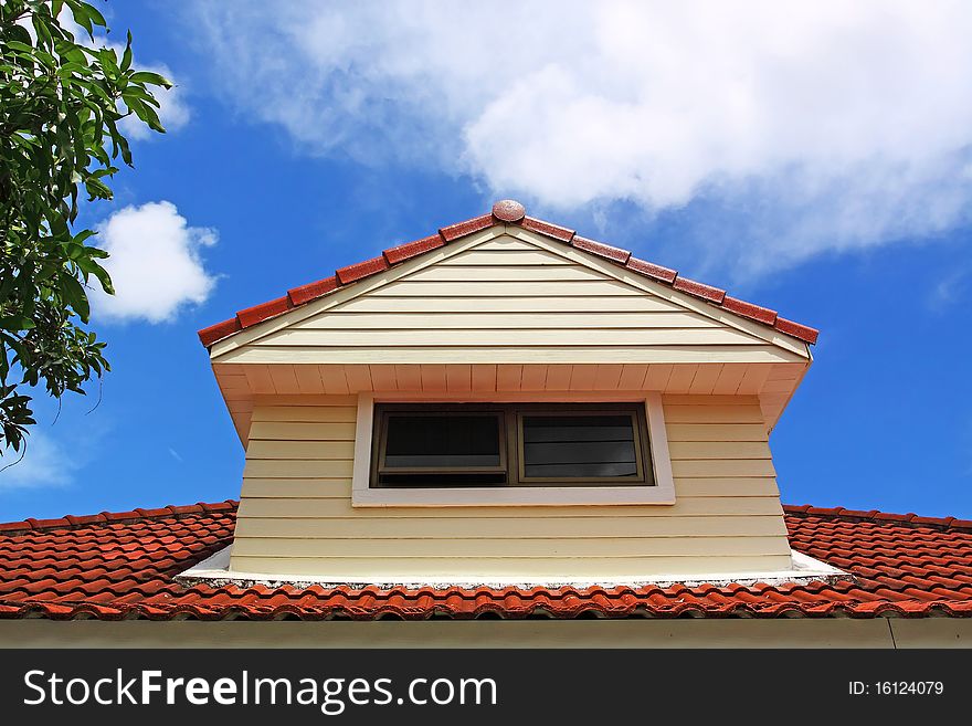 Penthouse and roof blue sky