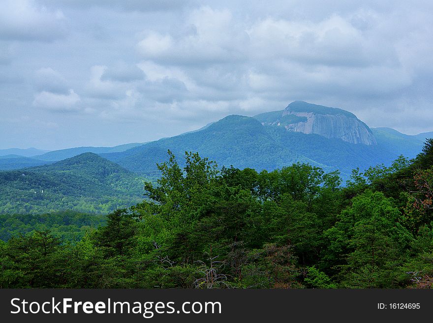 Ceasar Head landing, North Carolina with view of mountains,trees,pretty sky with clouds. Ceasar Head landing, North Carolina with view of mountains,trees,pretty sky with clouds