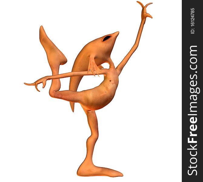 3d rendering a dancer as illustration in the comic style. 3d rendering a dancer as illustration in the comic style