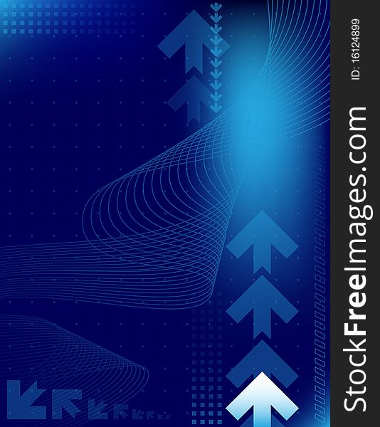 Abstract Blue Background With Arrows