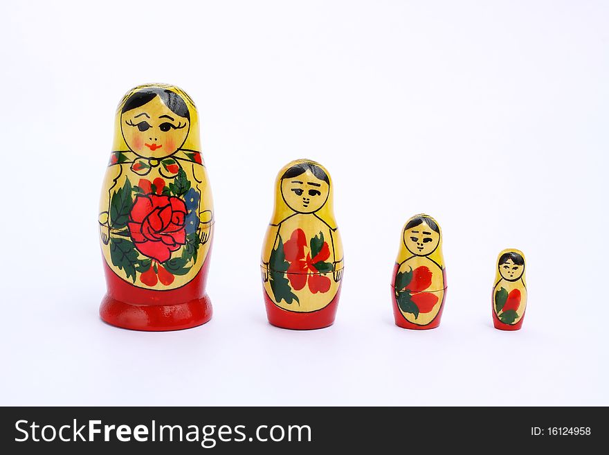 Russian dolls isolated white background. Russian dolls isolated white background