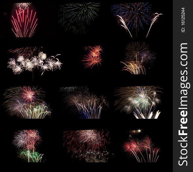 Composite Of Fireworks.