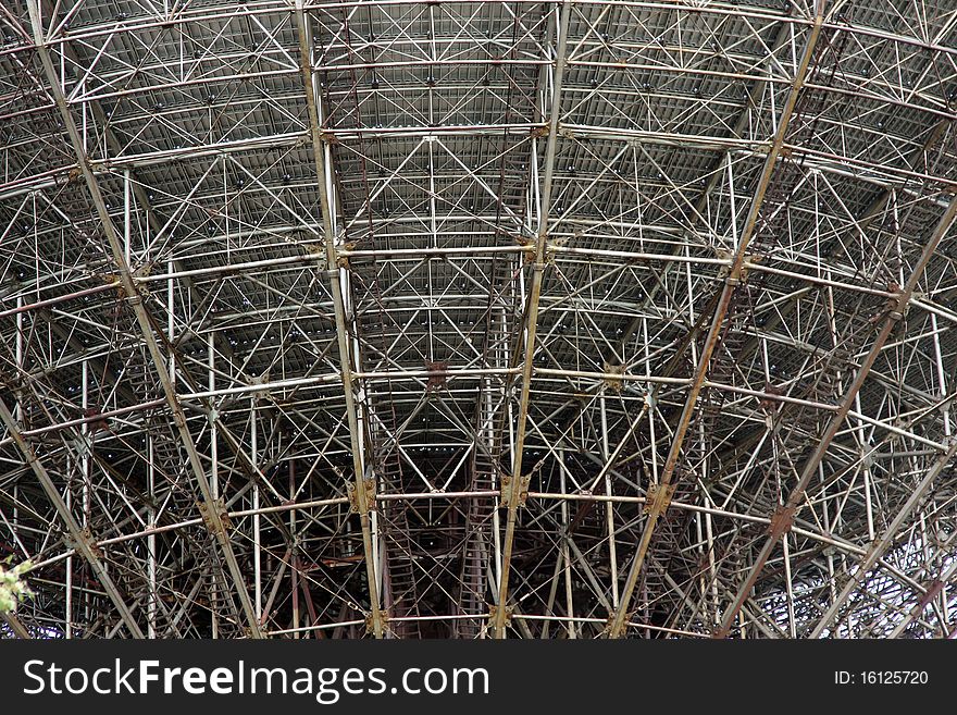 Structural elements of a large satellite dish. Structural elements of a large satellite dish