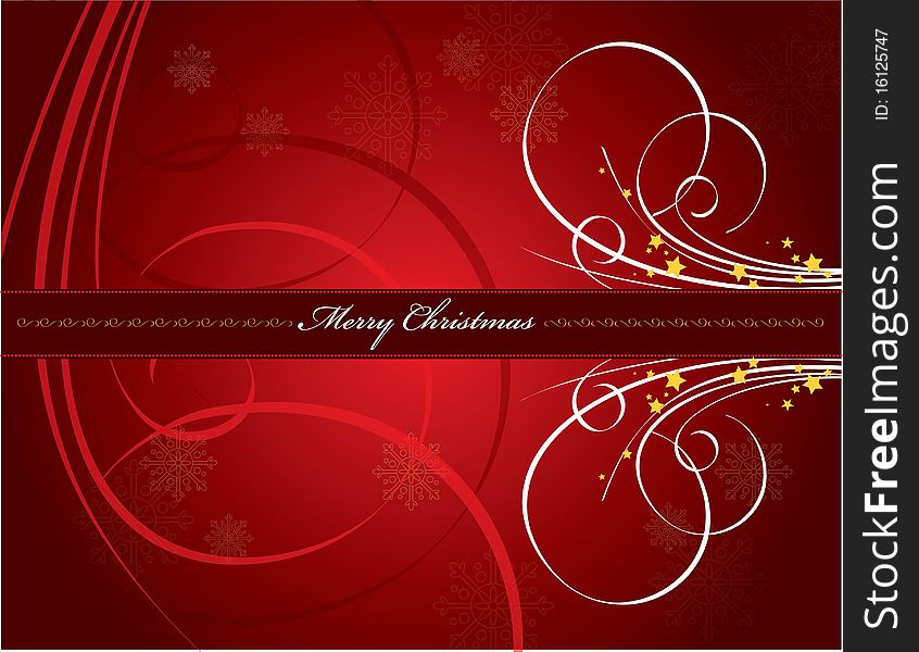 Red Christmas Background with the Decoration
