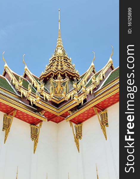 Garuda decorated roof of the royal grand palace. Garuda decorated roof of the royal grand palace