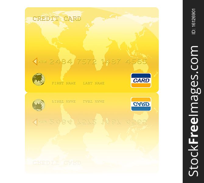 Golden Credit Card Digital Illustration