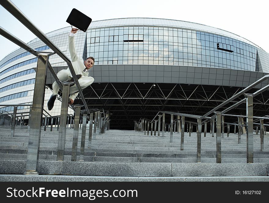 Businessman Portrait On Stairs