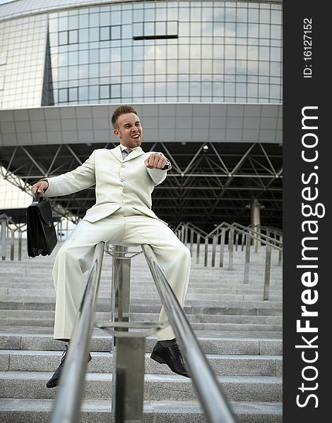 Businessman Portrait On Stairs