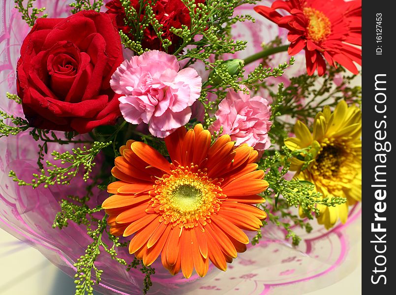 Carnation and gerbera,very beautiful.