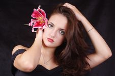 Young Girl With Flowers 3 Stock Photo Young Girl With Flowers 3 Stock Photo