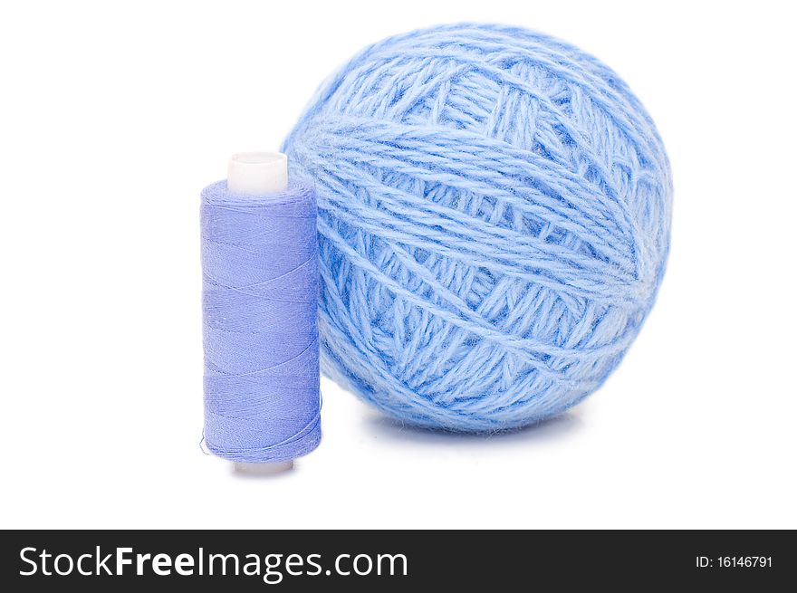 Ball of threads isolated on white background