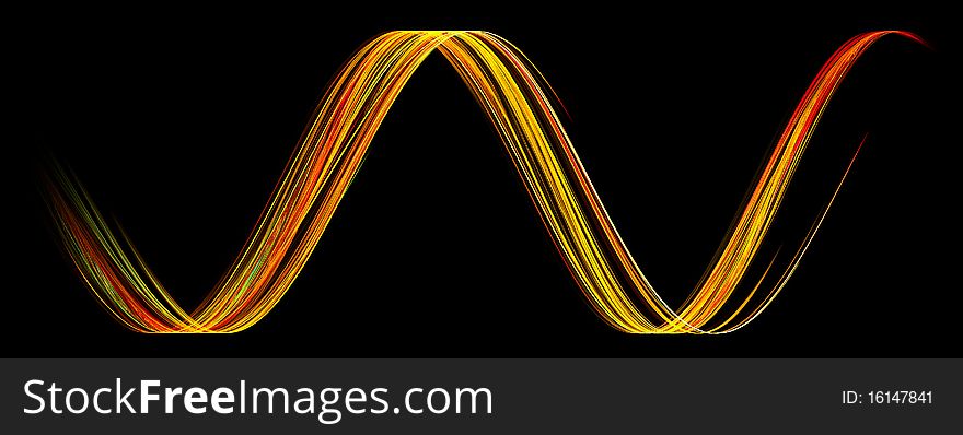 Abstract sinusoid isolated on a black background