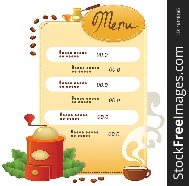 Template Menu Of Coffee