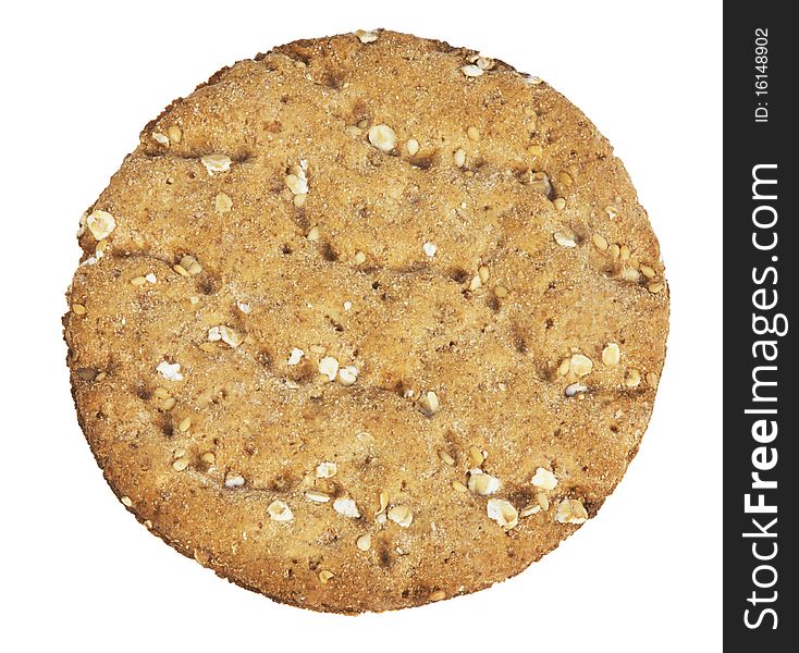 Round crispbread ,isolated on white with clipping path.