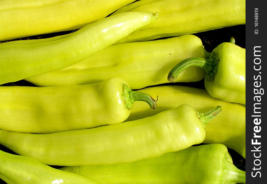 Detail photo of the fresh green peppers background