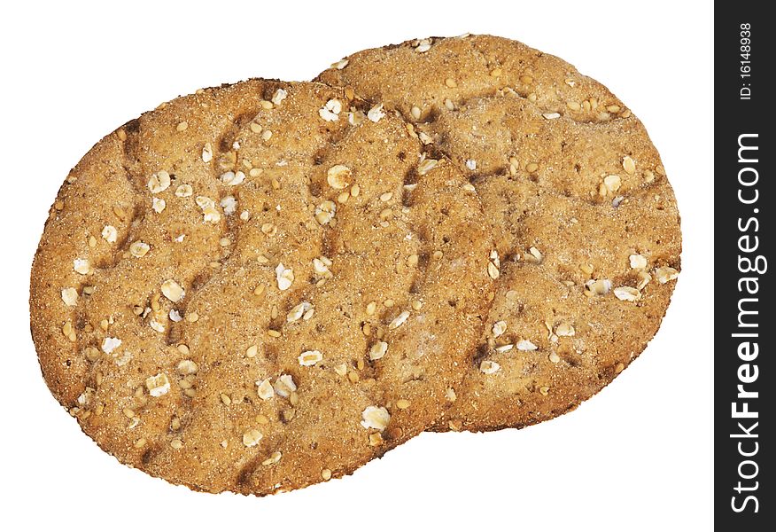 Round crispbread ,isolated on white with clipping path.