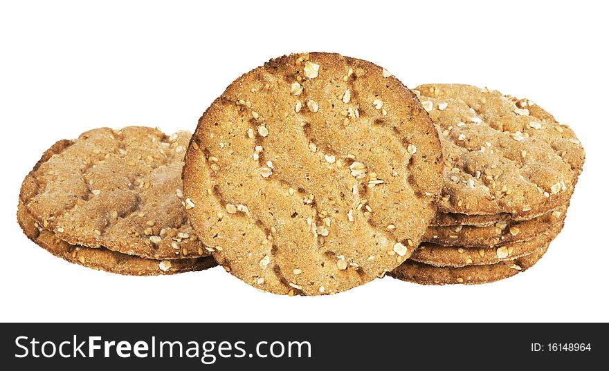 Round crispbread ,isolated on white with clipping path.