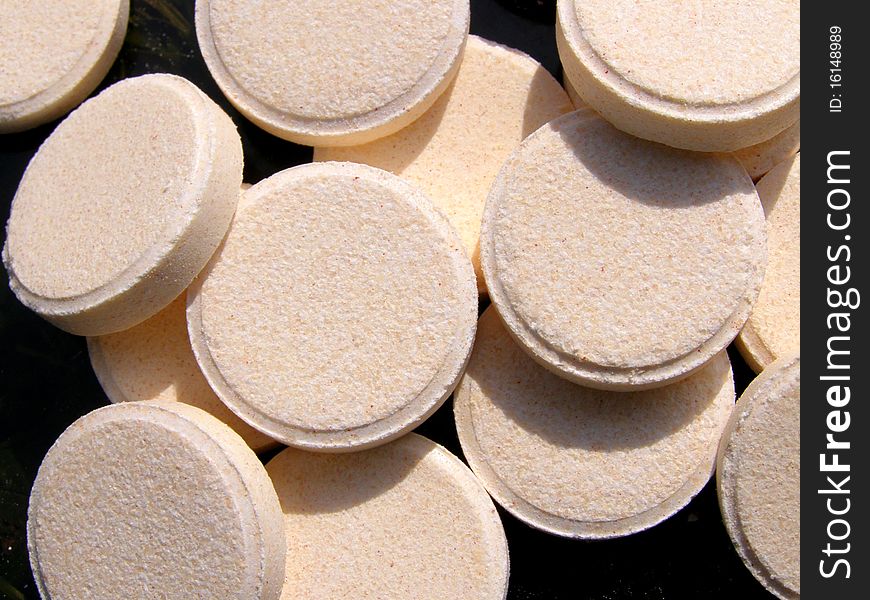 Detail photo of the effervescent tablets background