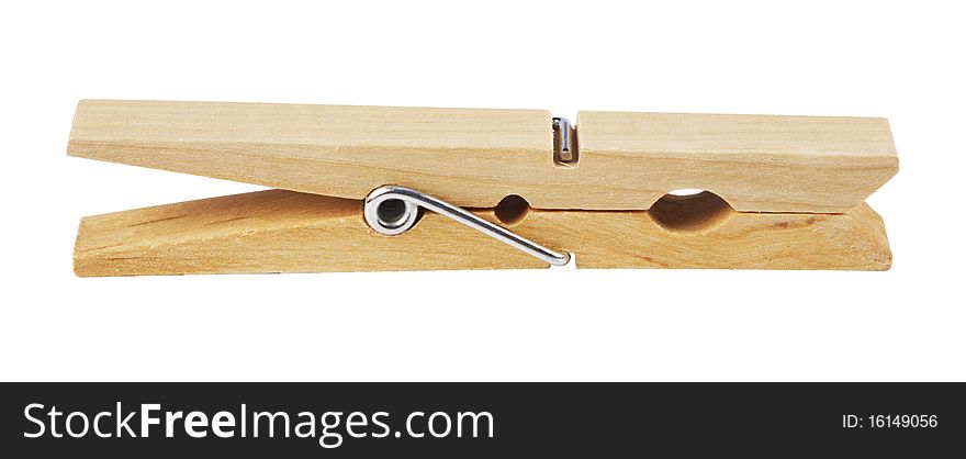 Clothespin,isolated on white with clipping path