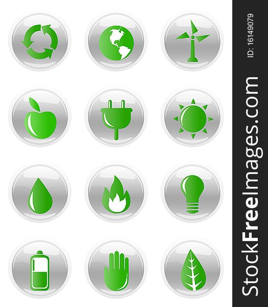 Set of ecology icon illustration vector. Set of ecology icon illustration vector