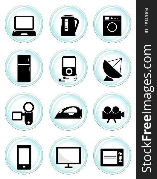Set of electronic icons illustration vector. Set of electronic icons illustration vector