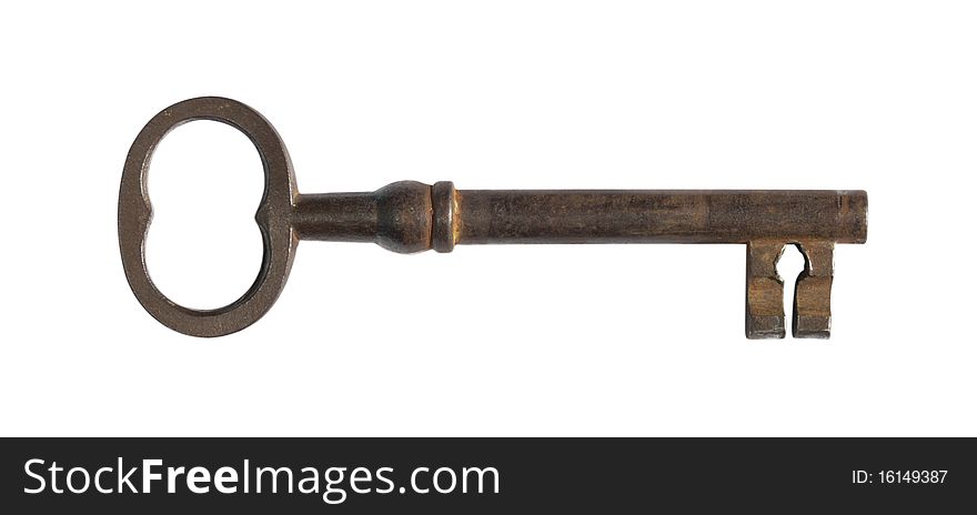 Old Key,isolated on white with clipping path