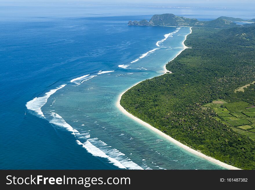 Bay in West Nusa Tenggara, Indonesia aerial view