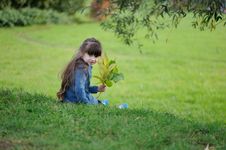 Adorable Small Girl On The Hill Royalty Free Stock Photos Adorable Small Girl On The Hill Royalty Free Stock Photos