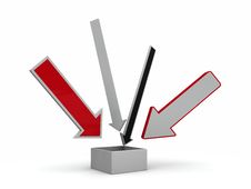 Arrows Pointing At Box Royalty Free Stock Photography Arrows Pointing At Box Royalty Free Stock Photography
