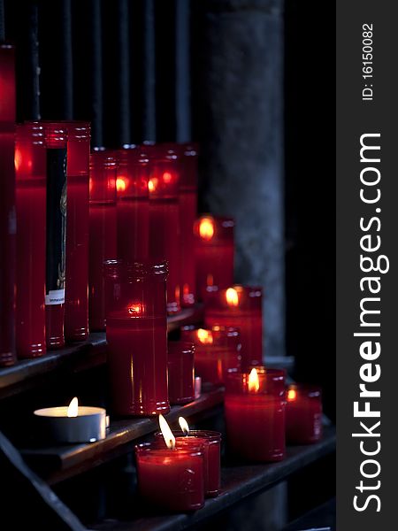 Close-up of candles in Santa Maria del Mar, Barcelona. Close-up of candles in Santa Maria del Mar, Barcelona