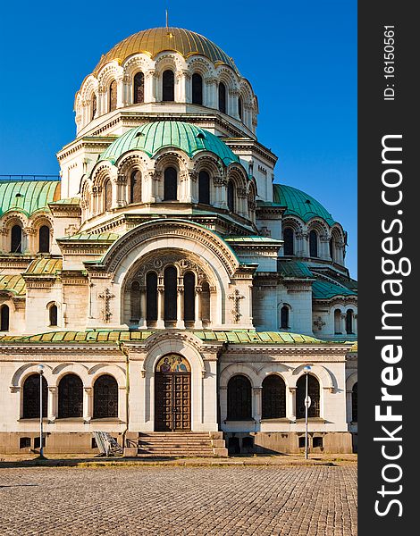 Side view of the Alexander Nevsky Cathedral in Sofia, Bulgaria. Side view of the Alexander Nevsky Cathedral in Sofia, Bulgaria.