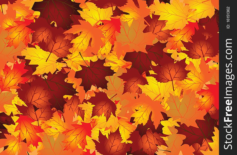 Autumn background with colored mapple leafs