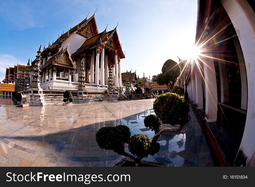 Temple at Bangkok in Thailand