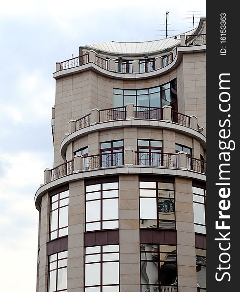 Big windows of a city building