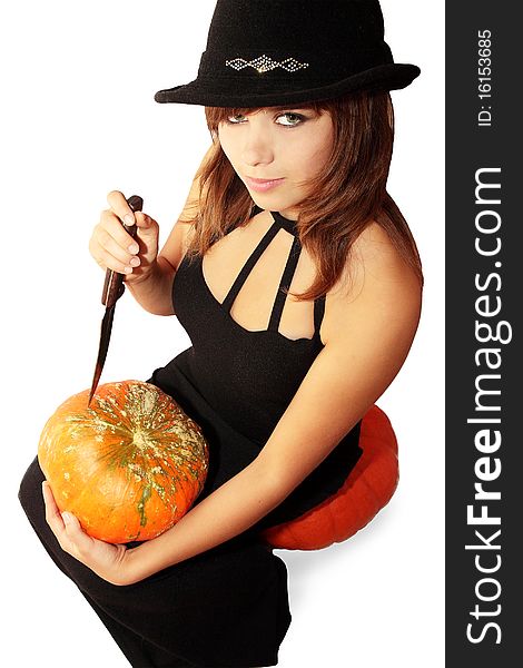 Witch with pumpkin