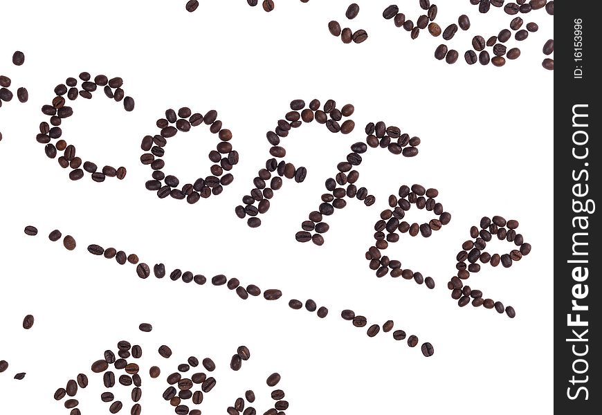 Written with coffee seeds coffee