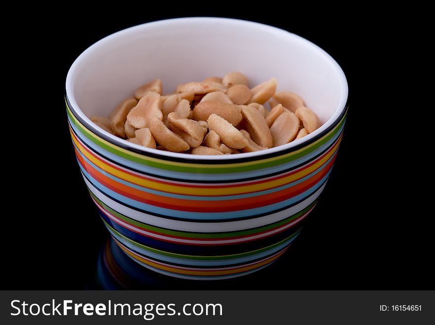 Close up of bowl full of peanuts. Close up of bowl full of peanuts