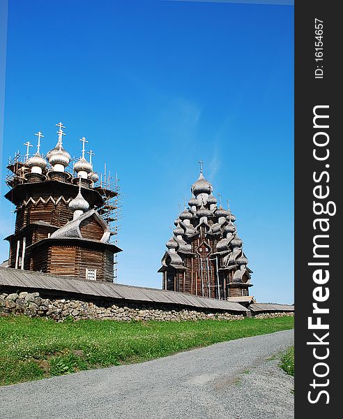 Beautiful Kizhi island on Onego lake on north of Russia. Woods architecture, museum. Beautiful Kizhi island on Onego lake on north of Russia. Woods architecture, museum.