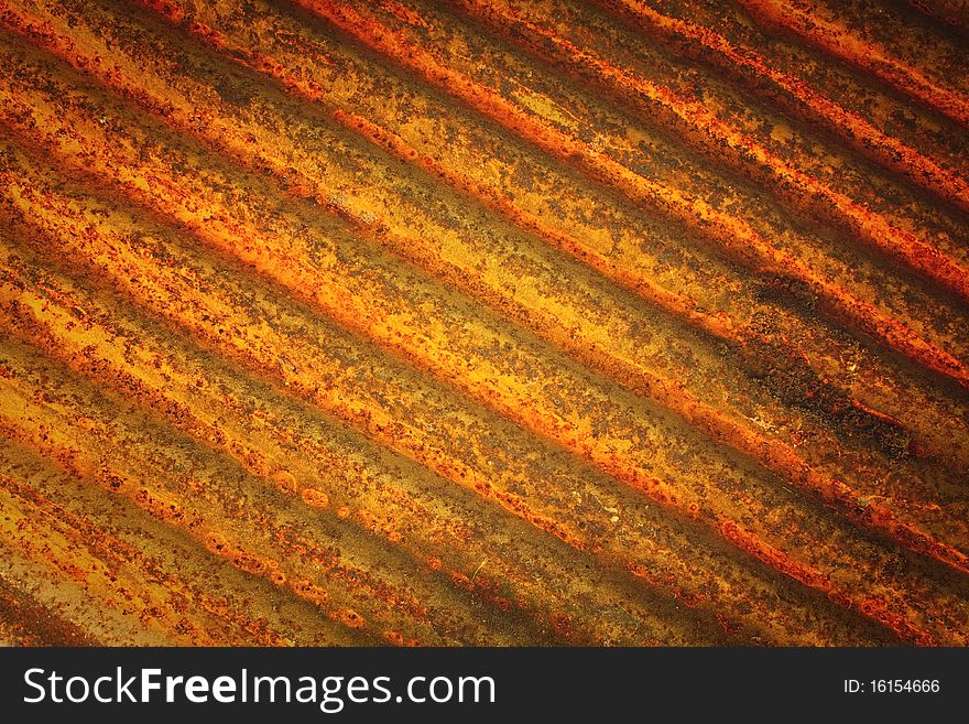 A rusty corrugated iron metal fence Zinc wall