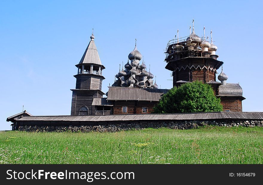 Beautiful Kizhi island on Onego lake on north of Russia. Woods architecture, museum. Beautiful Kizhi island on Onego lake on north of Russia. Woods architecture, museum.