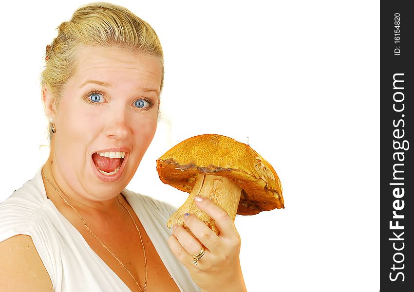 Funny Woman With Mushroom