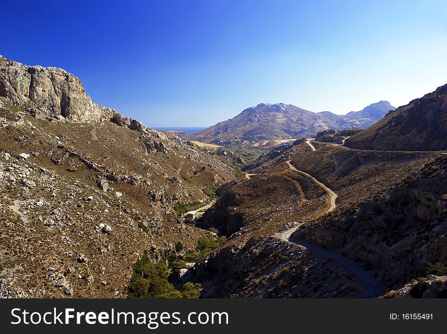 Mountain scene in the Crete. Mountain scene in the Crete