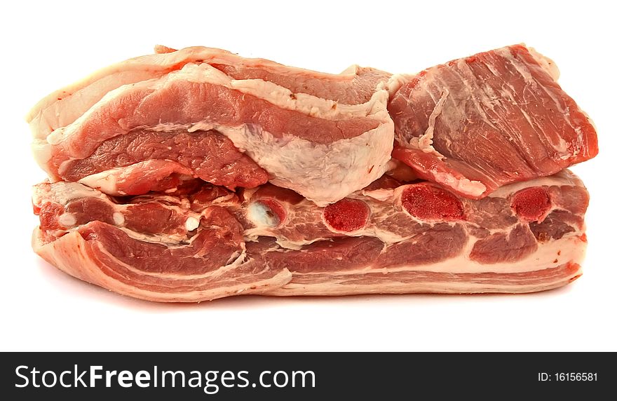 Crude meat isolated on a white background