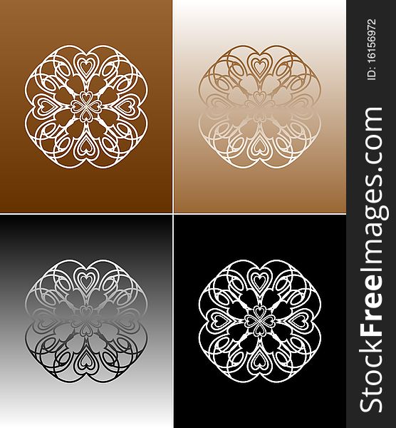 Isolated ornaments on different backgrounds